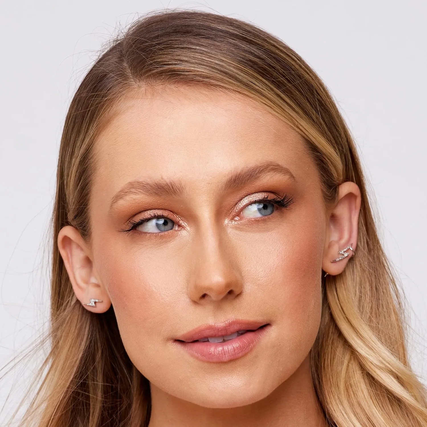 Crawler Earrings For Women By Vintage Havana 18KGold Plated/Silver Plated Cubic Zirconia Star Earrings Lightning Bolt Earrings Mismatched Earrings Made With Sterling Silver Post
