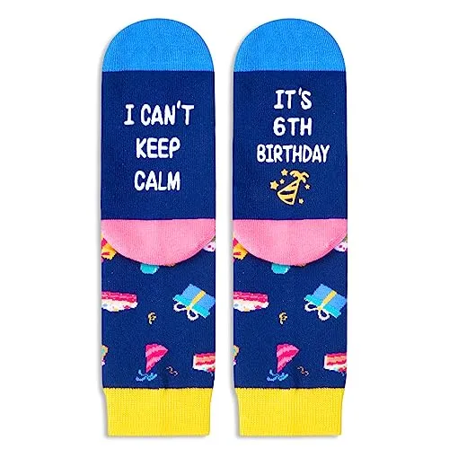 Crazy Funny Birthday Socks for Kids, Top Best Cool Birthday Gifts for 6 Year Old Boys Girls, 6 Year Old 6 Yr Old Girl Boy Gift Ideas
