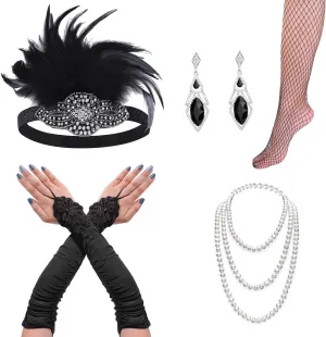 Cridoz Flapper Accessories for Women - 1920s Gatsby & Roaring 20s Style