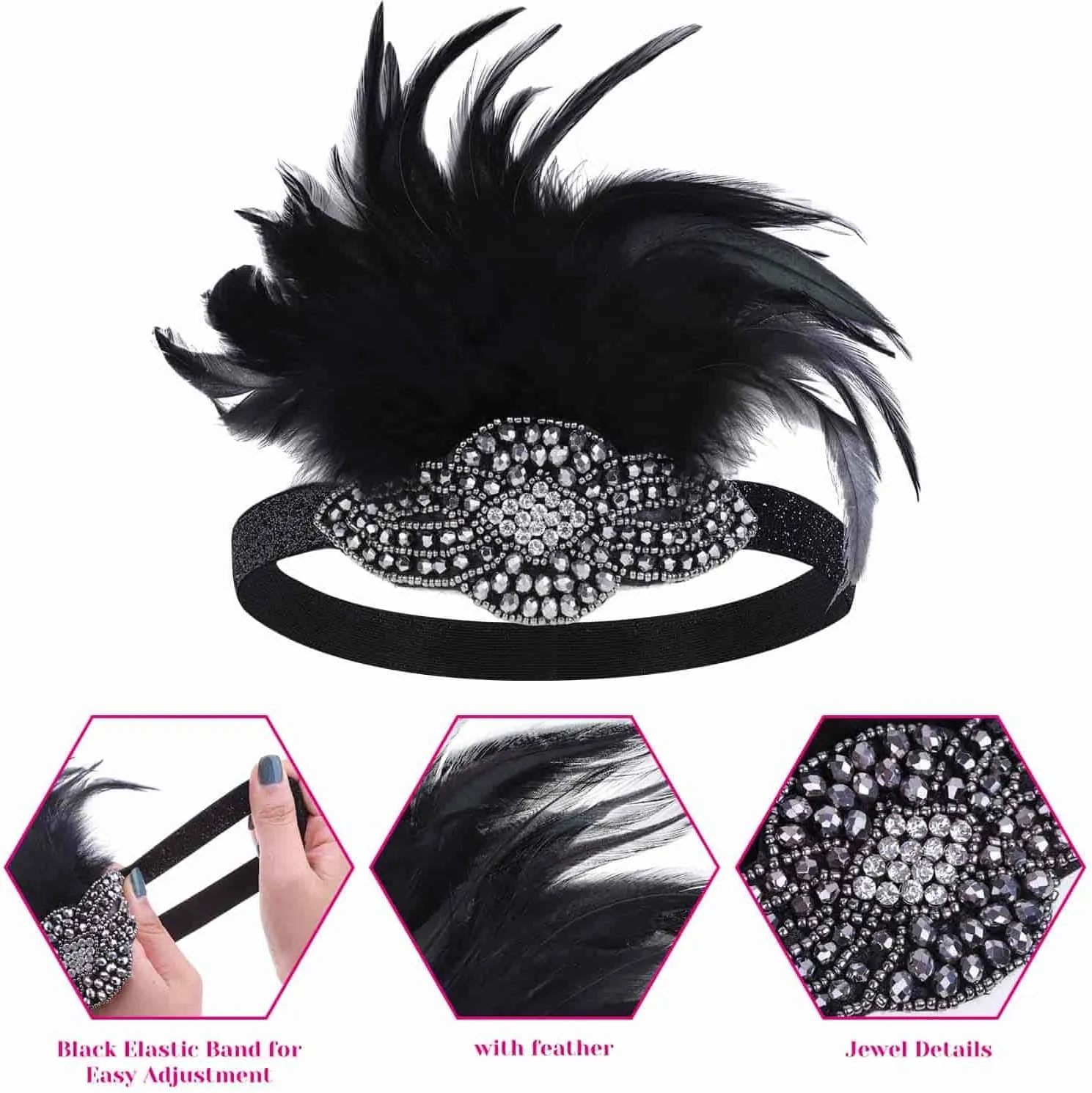 Cridoz Flapper Accessories for Women - 1920s Gatsby & Roaring 20s Style