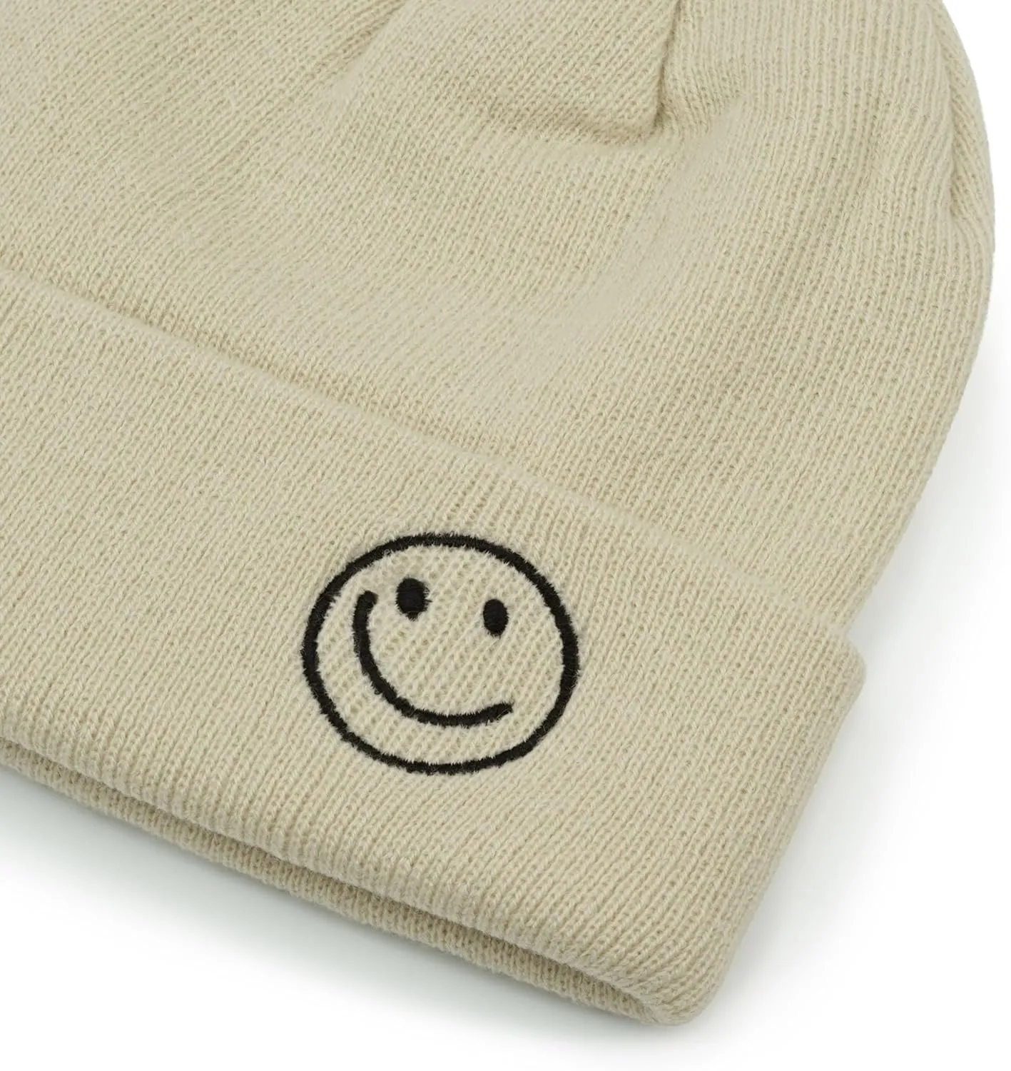 Croogo Winter Warm Beanie for Men Women Cotton Watch Cap Smile Face Embroidered Beanies Hat Funny Beanies Hat