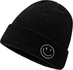 Croogo Winter Warm Beanie for Men Women Cotton Watch Cap Smile Face Embroidered Beanies Hat Funny Beanies Hat