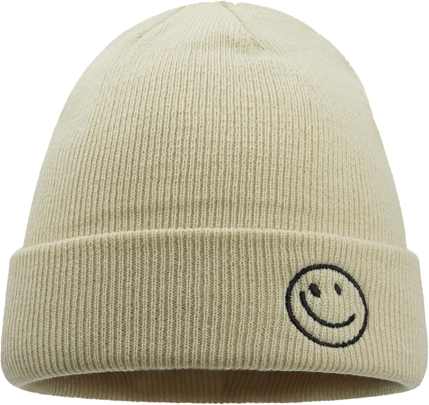 Croogo Winter Warm Beanie for Men Women Cotton Watch Cap Smile Face Embroidered Beanies Hat Funny Beanies Hat