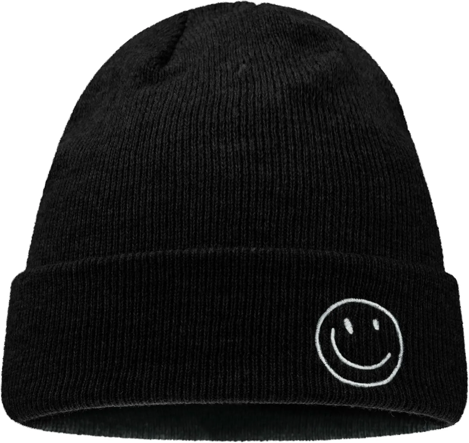 Croogo Winter Warm Beanie for Men Women Cotton Watch Cap Smile Face Embroidered Beanies Hat Funny Beanies Hat