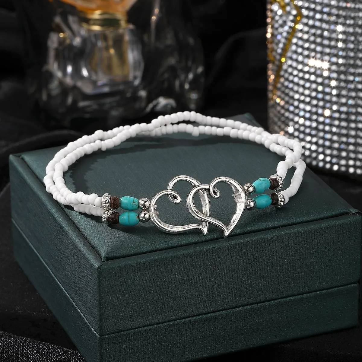 Cross Heart Butterfly Anklets - Silver Waterproof Diamond Rhinestone for Women, Large Plus Size for Big Ankles
