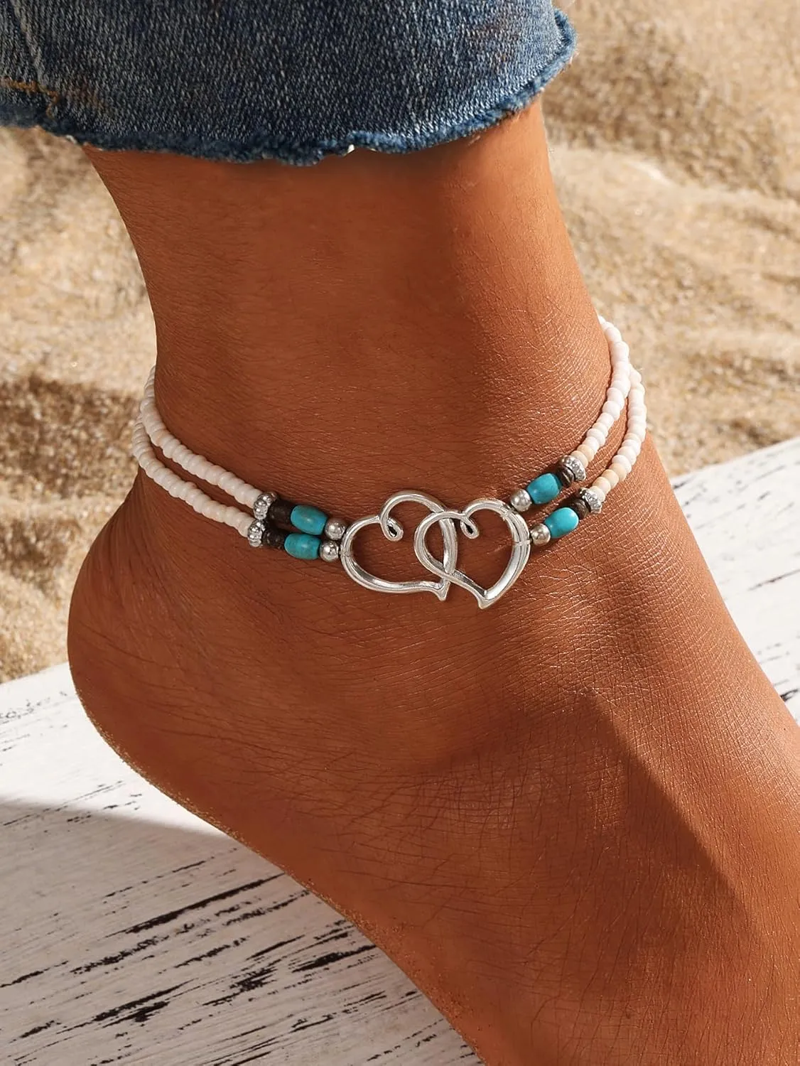 Cross Heart Butterfly Anklets - Silver Waterproof Diamond Rhinestone for Women, Large Plus Size for Big Ankles