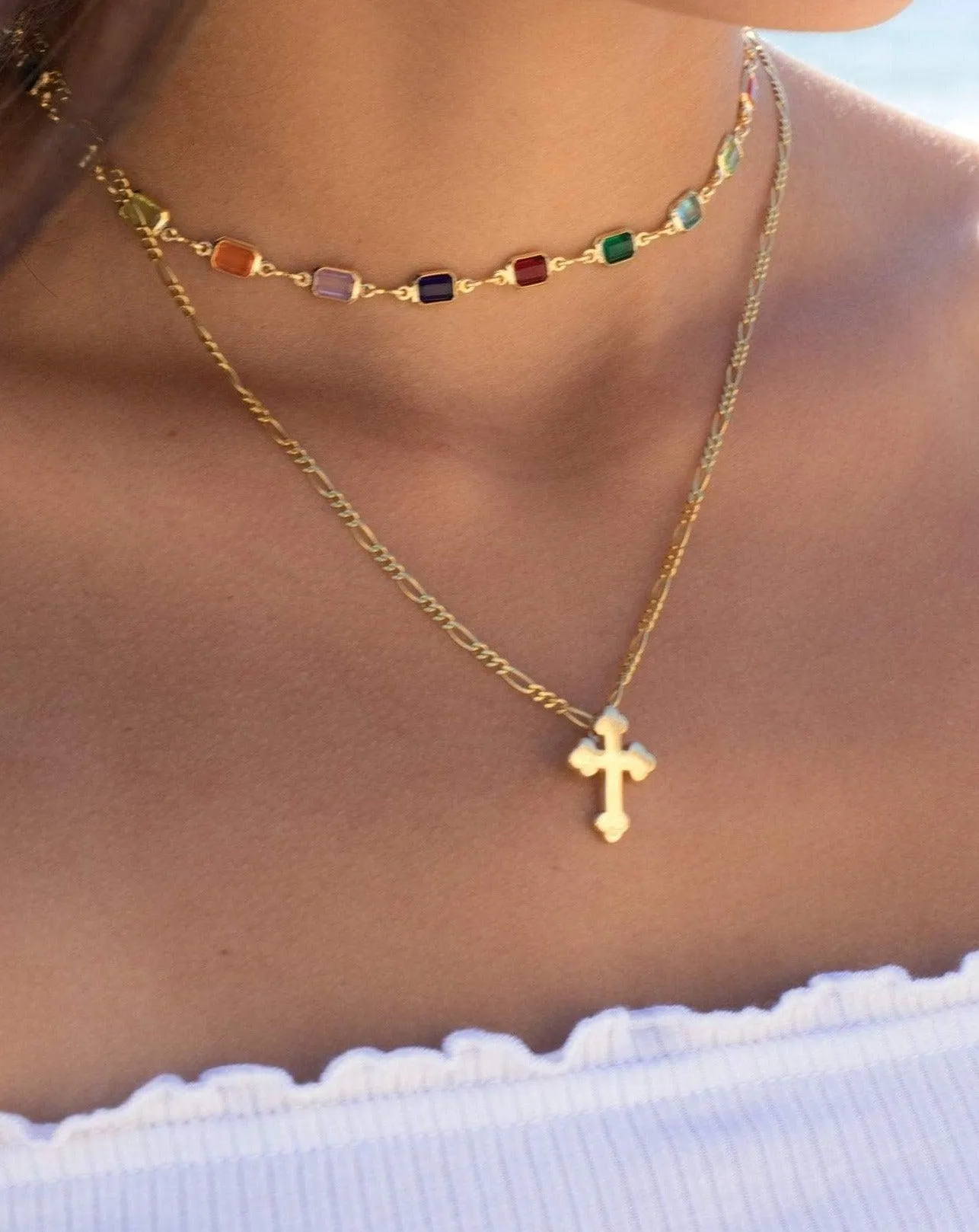 Cross Necklace ~ Gold Vermeil~MN034
