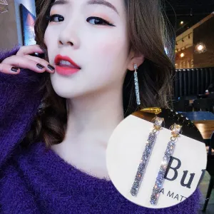 Crystal Classic Geometric Long Dangle Earrings For Woman