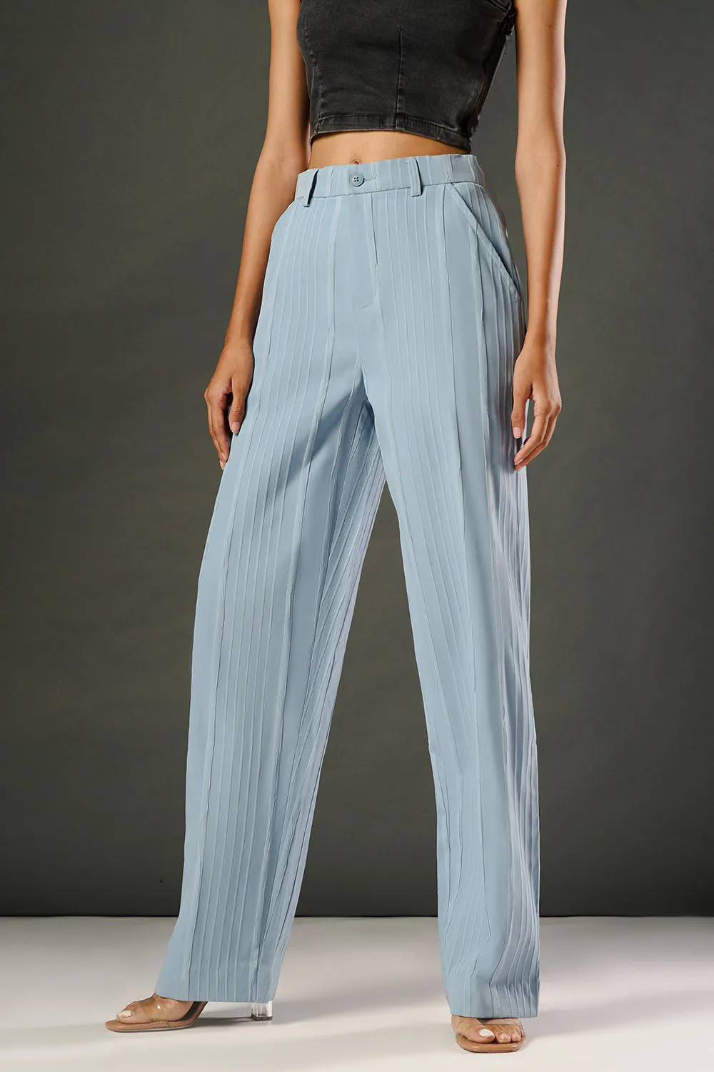 Crystal Dew Women's Textured Korean Pants