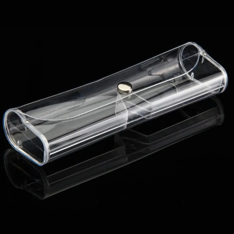 Crystal Reading Glasses Case PVC Transparent Plastic Polarized Glasses Case(Transparent)