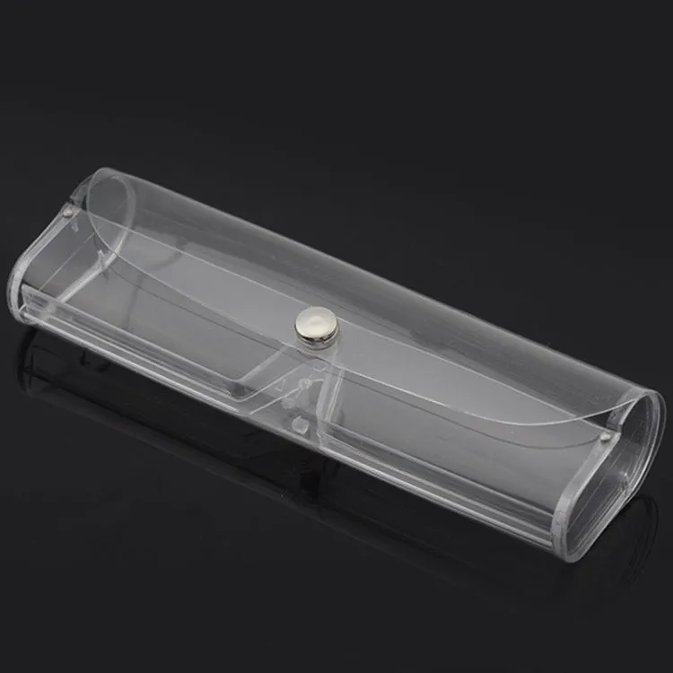 Crystal Reading Glasses Case PVC Transparent Plastic Polarized Glasses Case(Transparent)