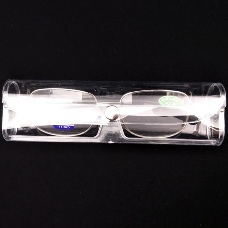 Crystal Reading Glasses Case PVC Transparent Plastic Polarized Glasses Case(Transparent)