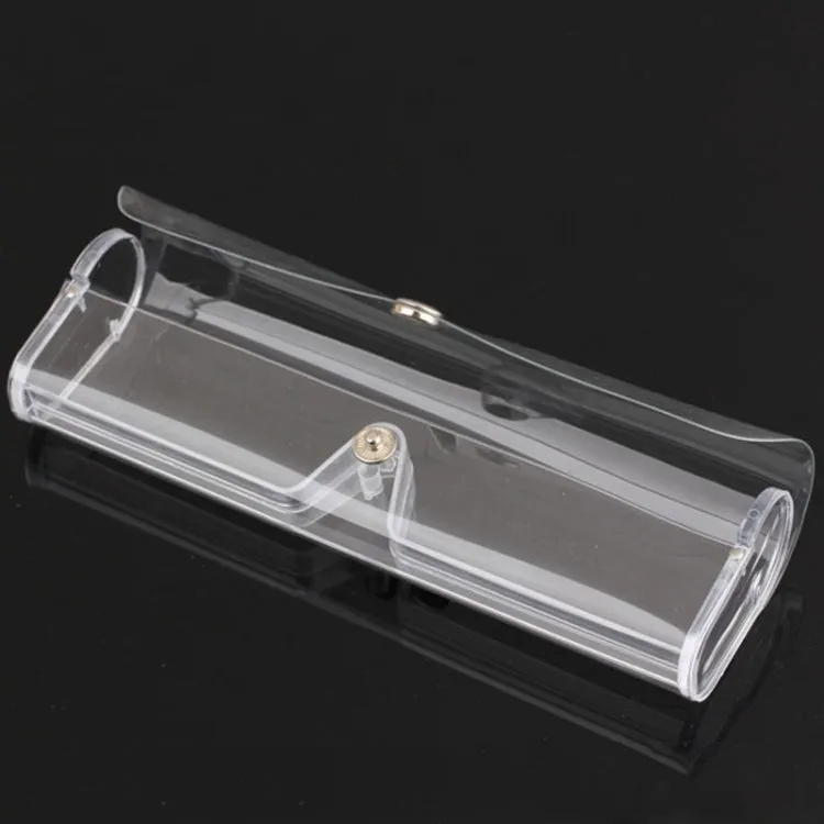 Crystal Reading Glasses Case PVC Transparent Plastic Polarized Glasses Case(Transparent)