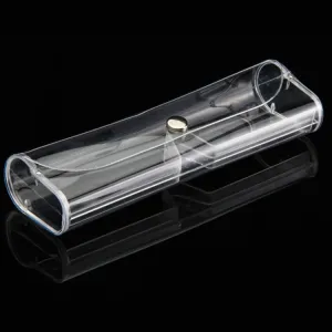Crystal Reading Glasses Case PVC Transparent Plastic Polarized Glasses Case(Transparent)