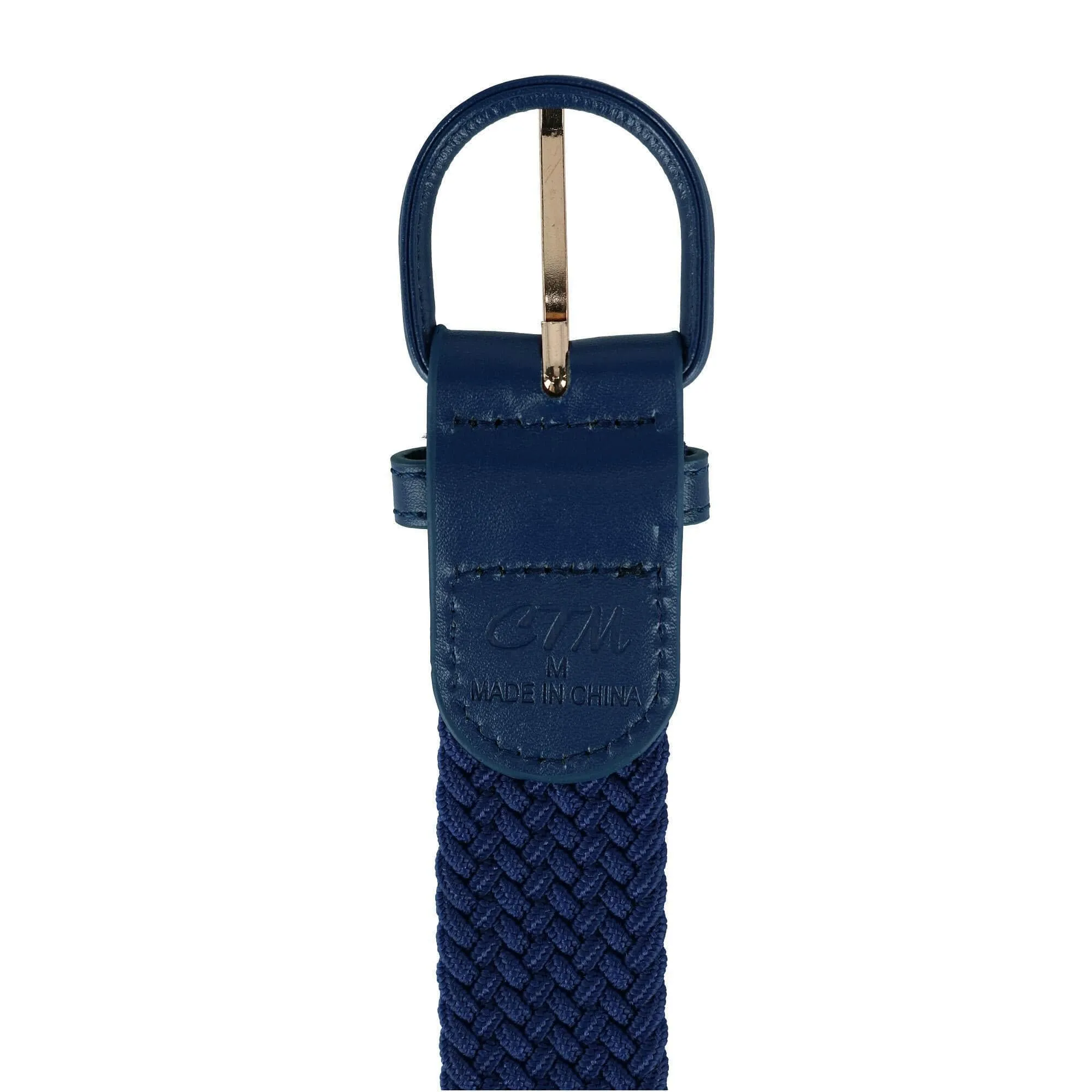 CTM® Men's Elastic Braided Belt with Covered Buckle (Pack of 2)