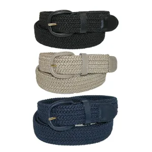 CTM® Men's Elastic Braided Stretch Belt (Pack of 3 Colors)