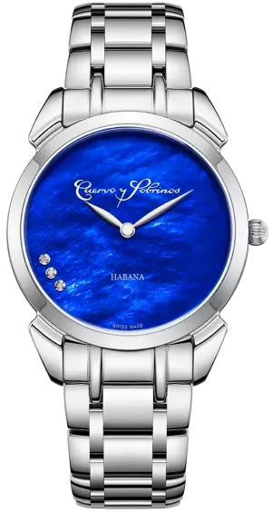Cuervo y Sobrinos Watch Historiador Primera Dama Blue Bracelet