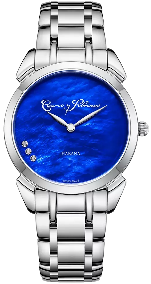 Cuervo y Sobrinos Watch Historiador Primera Dama Blue Bracelet