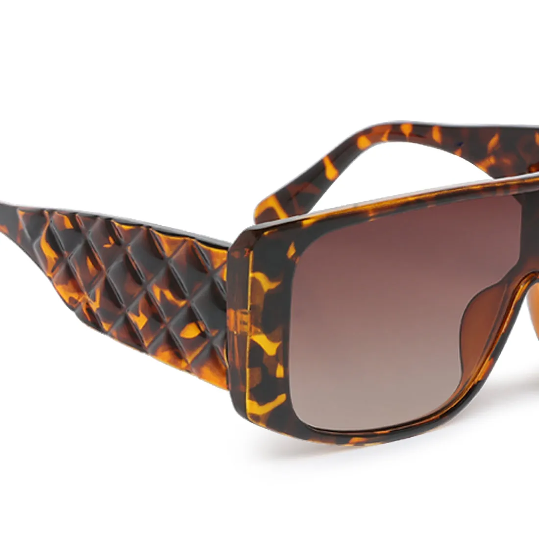 Cushion Textured Oversized Sunglasses