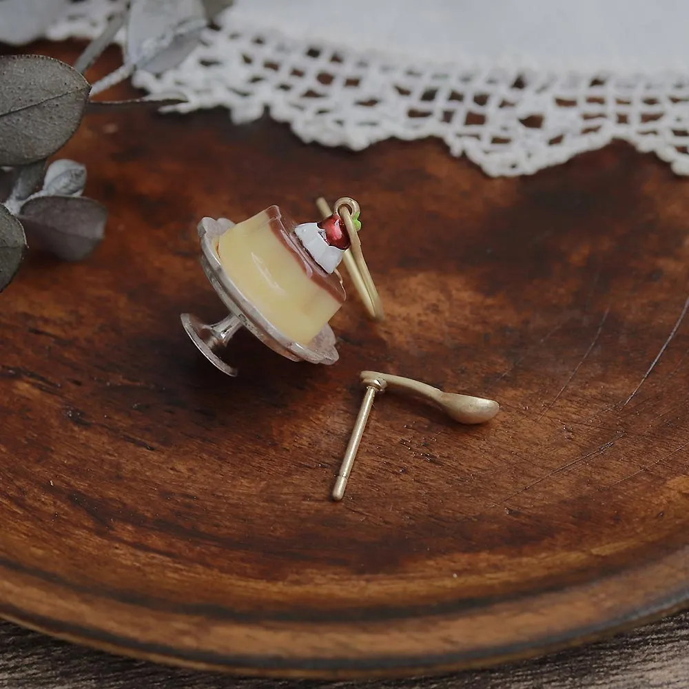 Custard Pudding Mismatched Earrings