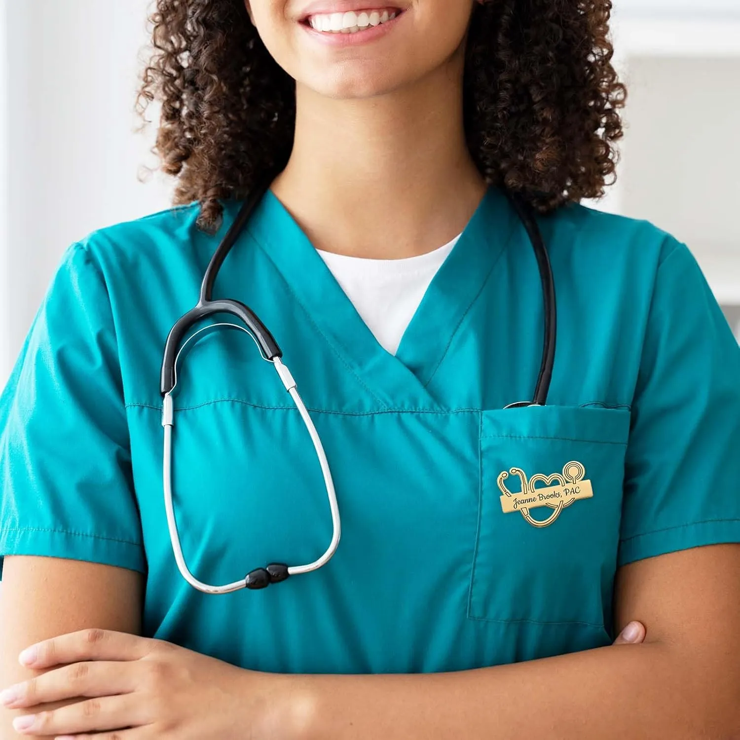 Custom Brooch Pins Name Brooch Pin Personalized Custom Stethoscope Brooch Pins Personalized Brooch Medical School Graduation Gifts for Medical Nurse Doctor Student Cap Lapel Brooch
