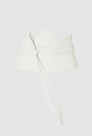 Cut Out Corset Belt - Ice White