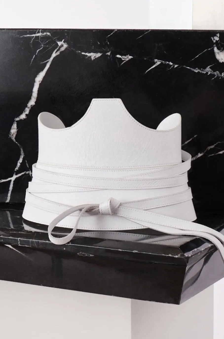 Cut Out Corset Belt - Ice White
