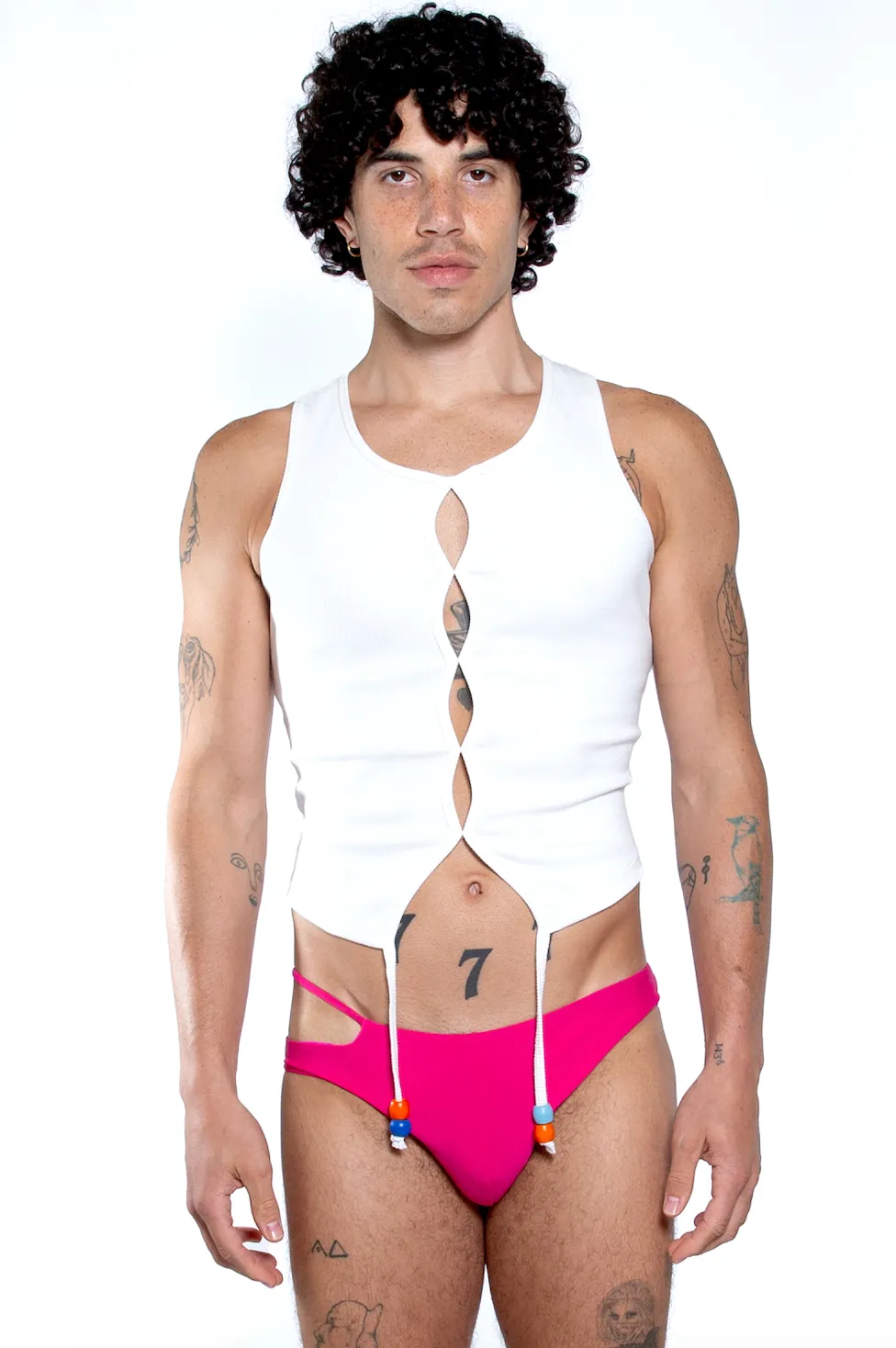 Cut Out Swim Brief - Fuchsia