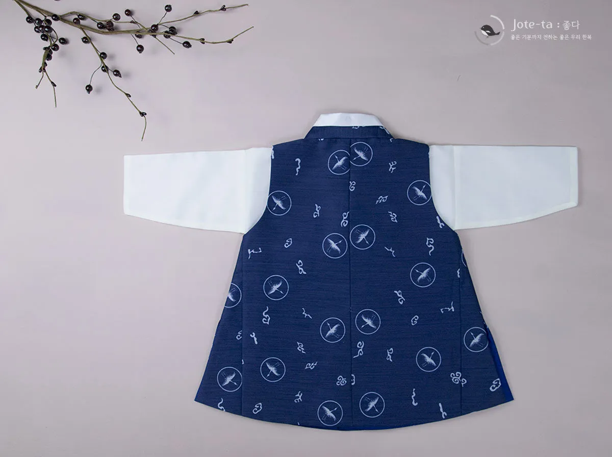 Cute Baby Boy Hanbok in Navy