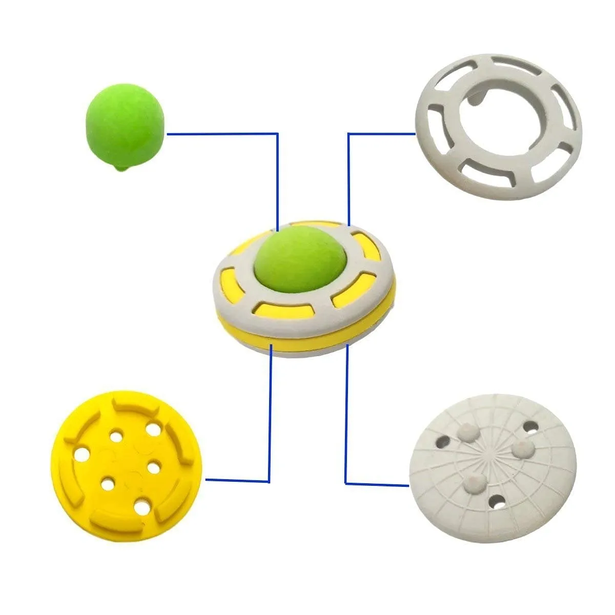 Cute Cartoon Alien Spaceship Erasers for Kids 4Pcs Set