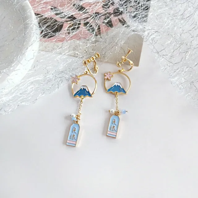 Cute Cartoon Animal Rabbit Cat Clip earrings