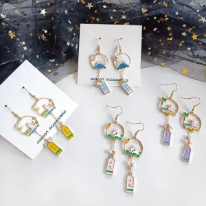 Cute Cartoon Animal Rabbit Cat Clip earrings