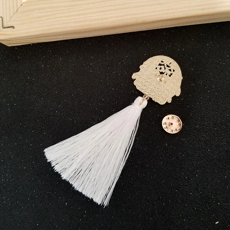 Cute Cartoon Brooch Rabbit Windmill Couple Ins Accessories Tassel Brooch Badge