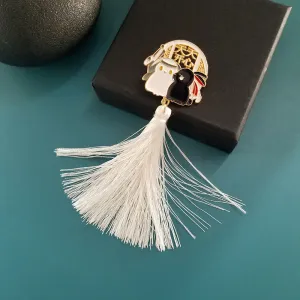 Cute Cartoon Brooch Rabbit Windmill Couple Ins Accessories Tassel Brooch Badge