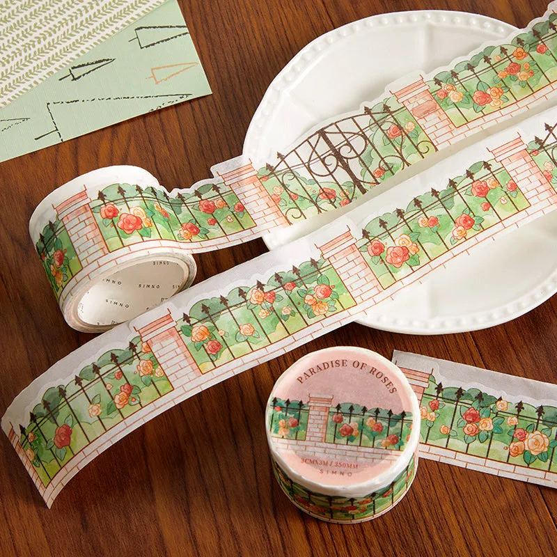 Cute Cartoon Irregular Shape Landscaping Washi Tape