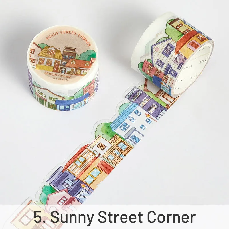 Cute Cartoon Irregular Shape Landscaping Washi Tape