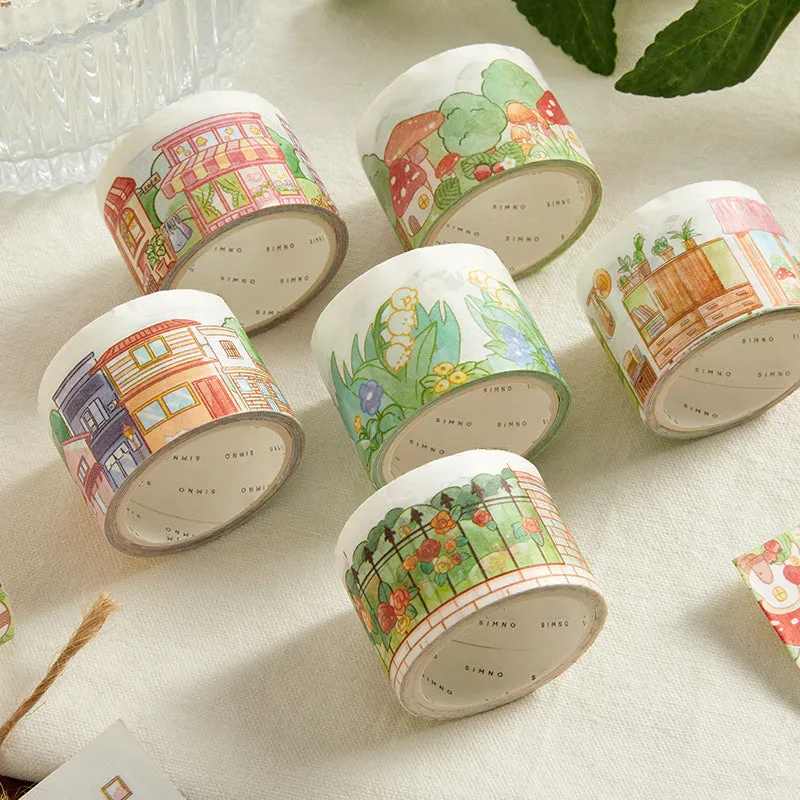 Cute Cartoon Irregular Shape Landscaping Washi Tape