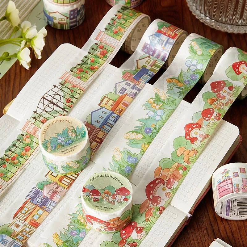Cute Cartoon Irregular Shape Landscaping Washi Tape