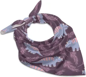 Cute Dinosaur And Leaves Pattern Bandana for Men Women Headscarf Handkerchief Scarf