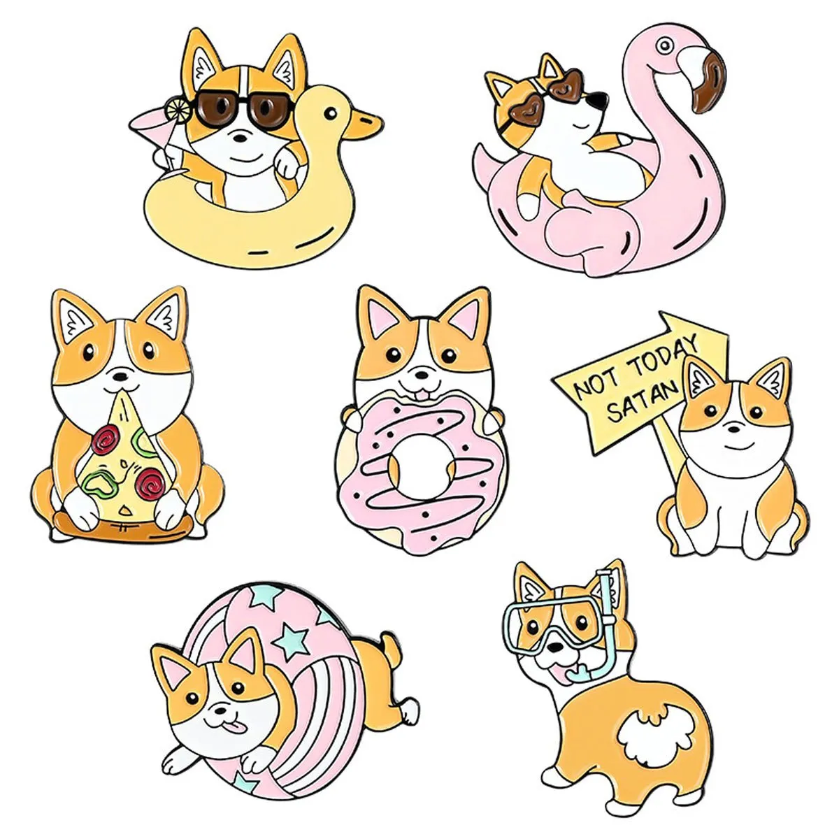 Cute Dog Corgi Enamel Pins Fashion Accessories Brooch Lapel Pin