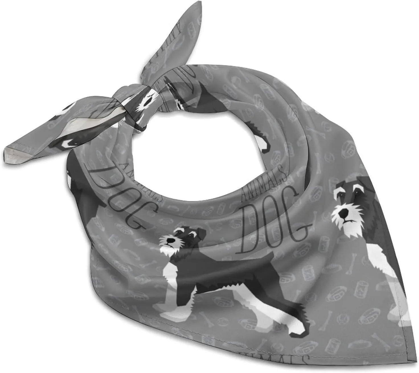 Cute Dog Of Schnauzer Animal Pattern Bandana for Men Women Headscarf Handkerchief Scarf