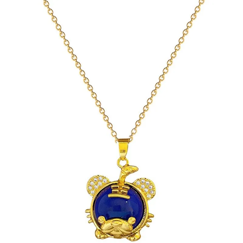 Cute Little Tiger Temperature-Sensitive Stone Pendant Necklace For Women