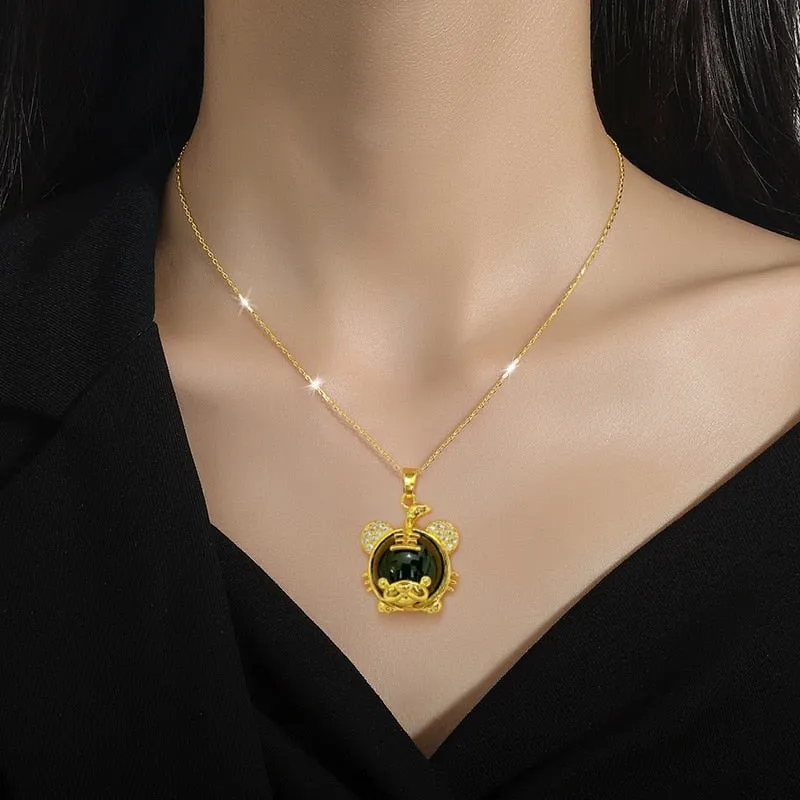 Cute Little Tiger Temperature-Sensitive Stone Pendant Necklace For Women