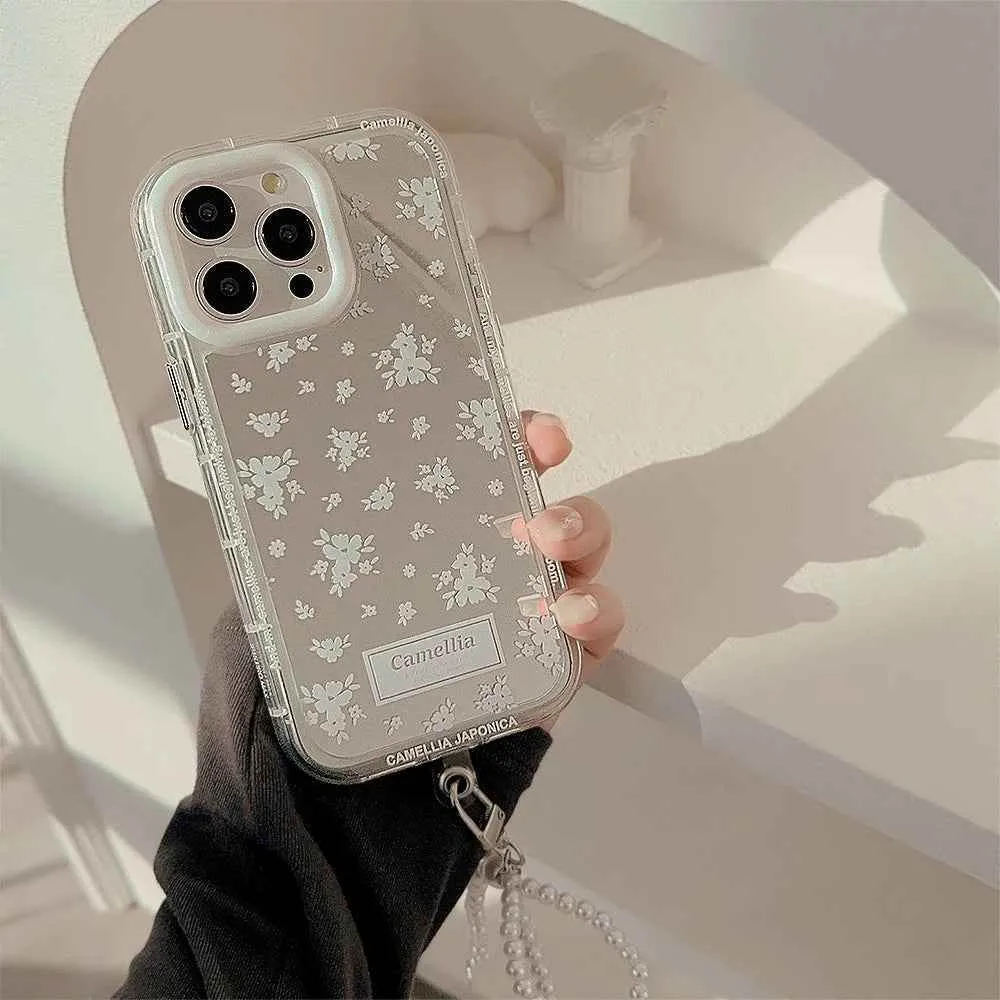 Cute Phone Cases for iPhone 15, 14, 13, 12 Pro Max, 14, 15 Plus, 11, X, XS, XR, and XS Max - Mirror Camellia Flower  - TSP343