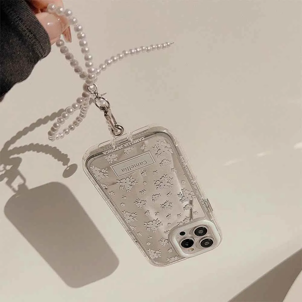 Cute Phone Cases for iPhone 15, 14, 13, 12 Pro Max, 14, 15 Plus, 11, X, XS, XR, and XS Max - Mirror Camellia Flower  - TSP343
