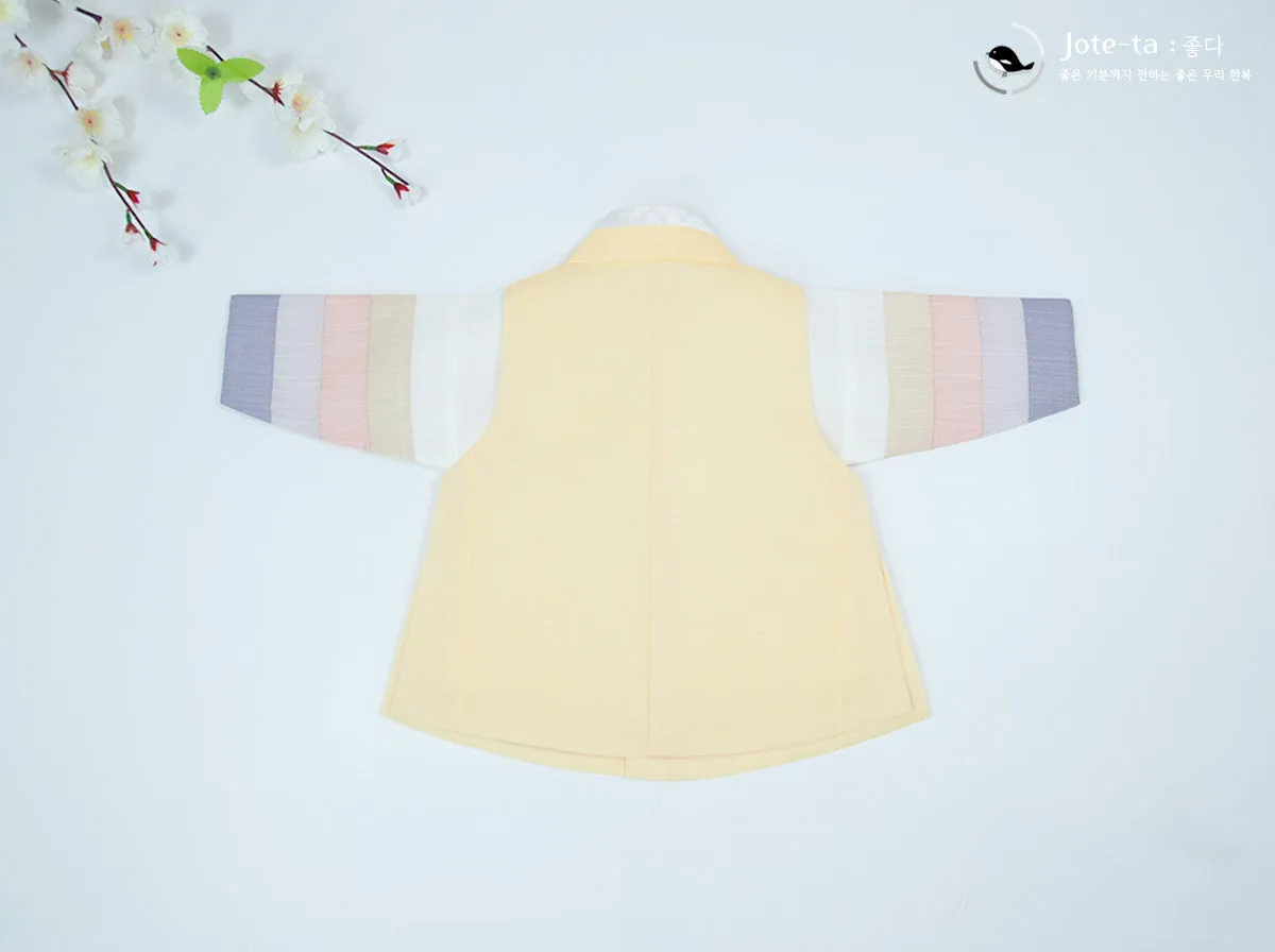 Cute Prince in Lemon Yellow 100 Days Baby Boy Hanbok