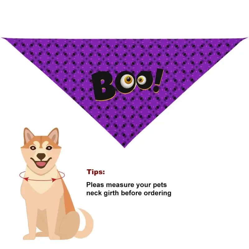Cute Purple Halloween Bandana for Dogs and Cats
