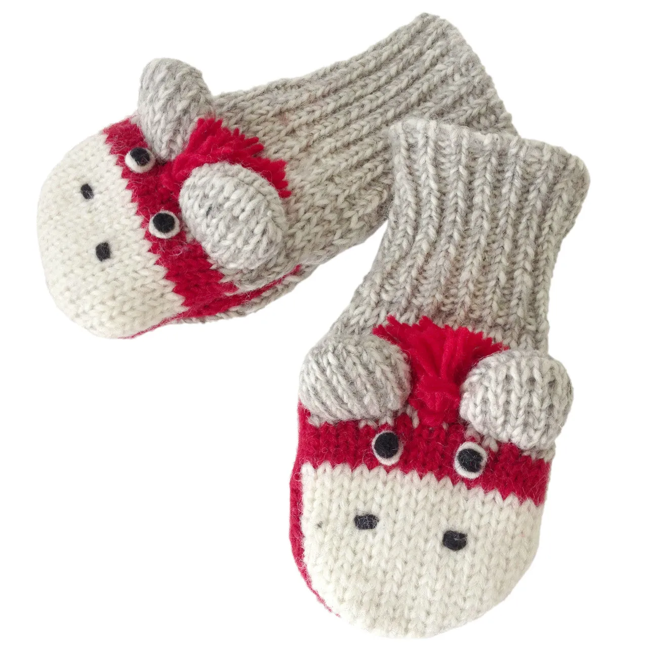 CuteMonkey Mittens-Grey