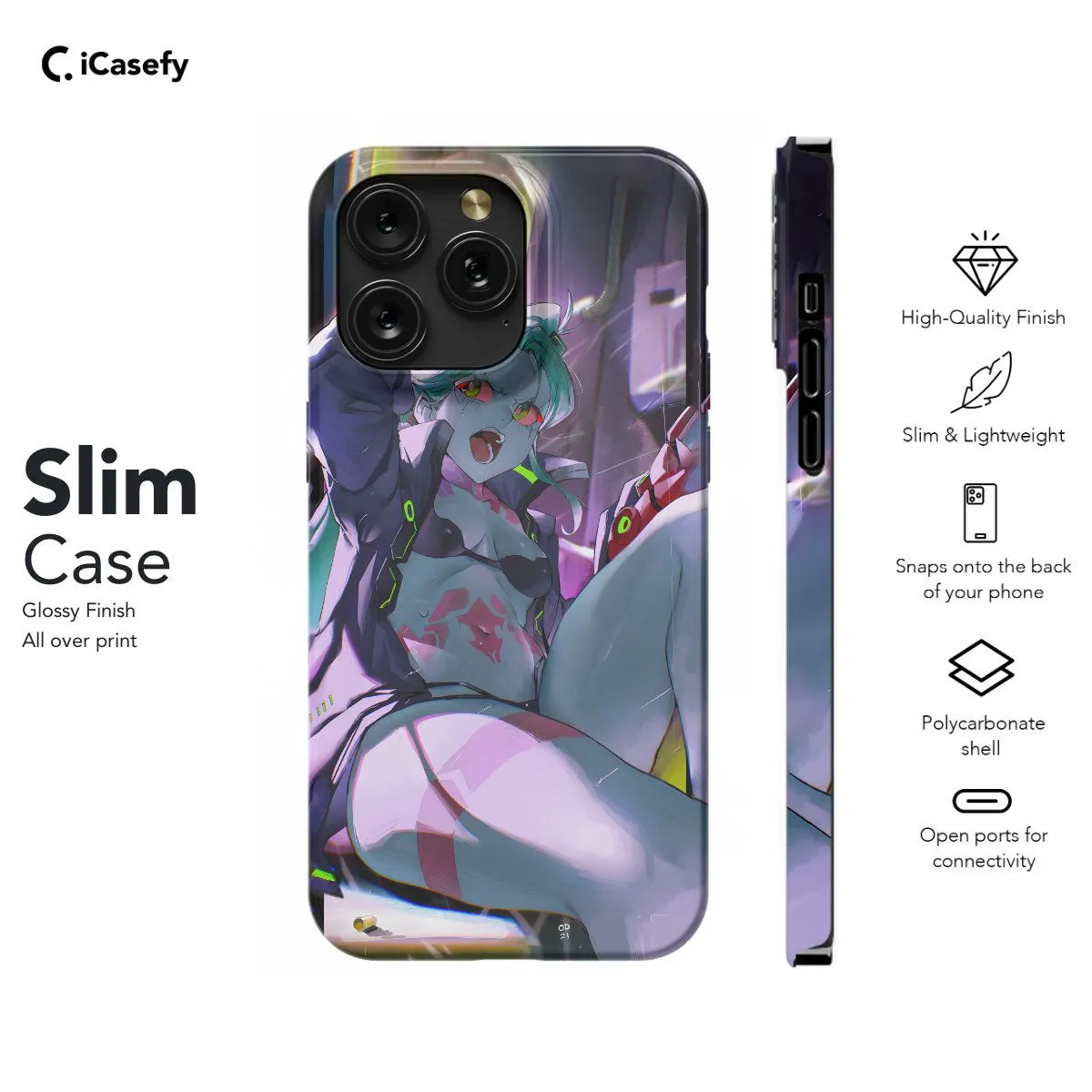 Cyberpunk Anime Rebecca Japanese Manga Phone Case iPhone Samsung Pixel & More #47