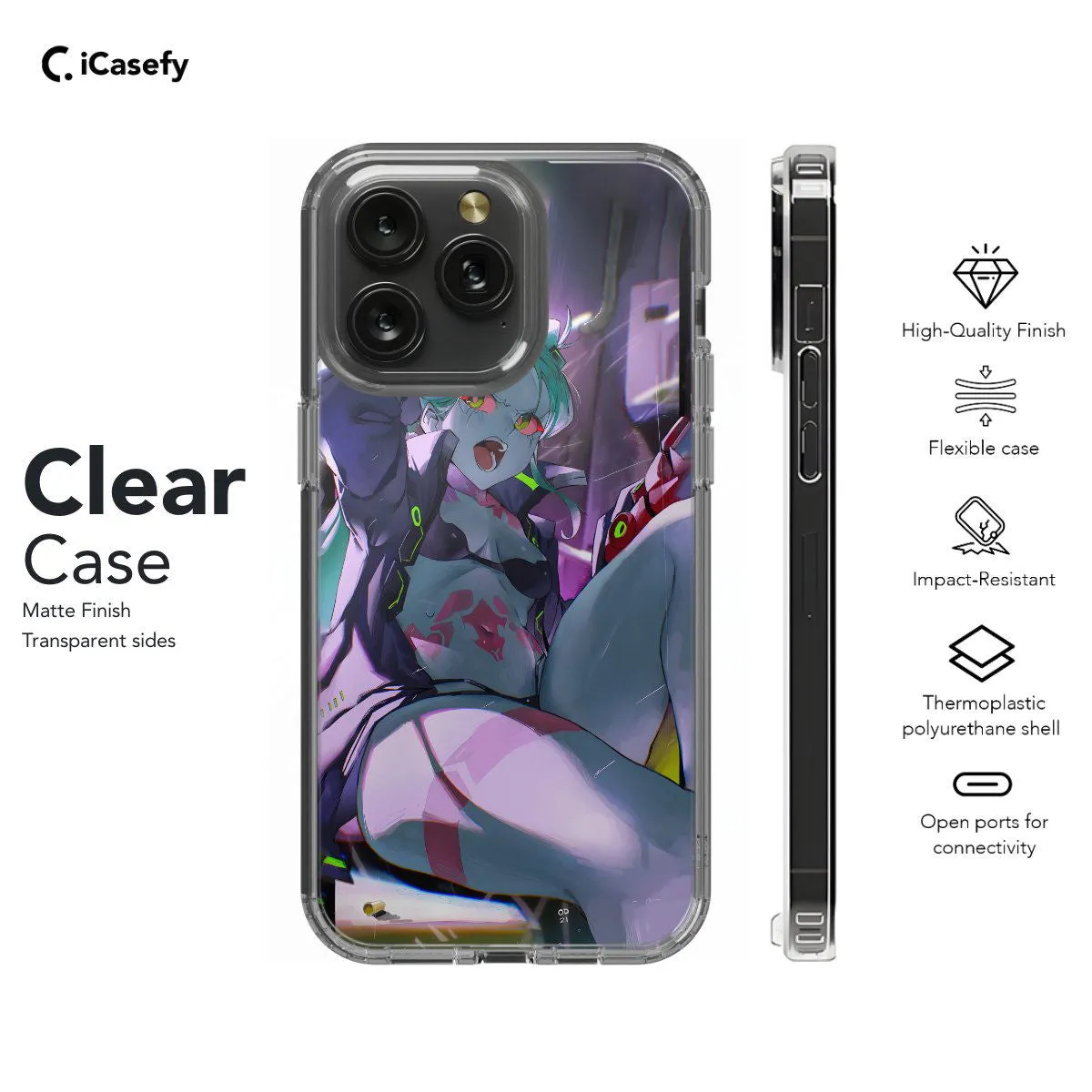 Cyberpunk Anime Rebecca Japanese Manga Phone Case iPhone Samsung Pixel & More #47